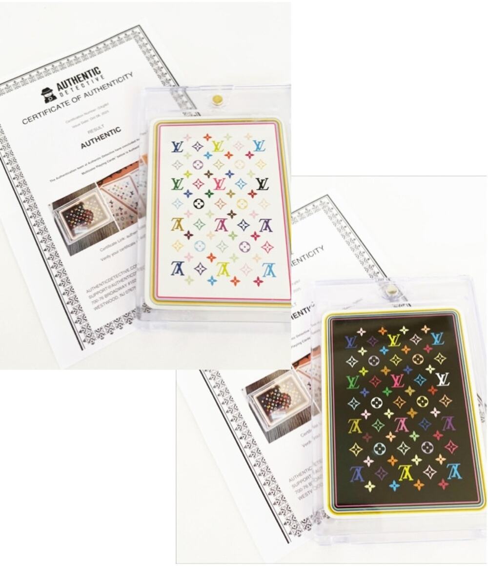 LOUIS VUITTON Murakami Monogram Multicolor Collectable Playing Card COA
